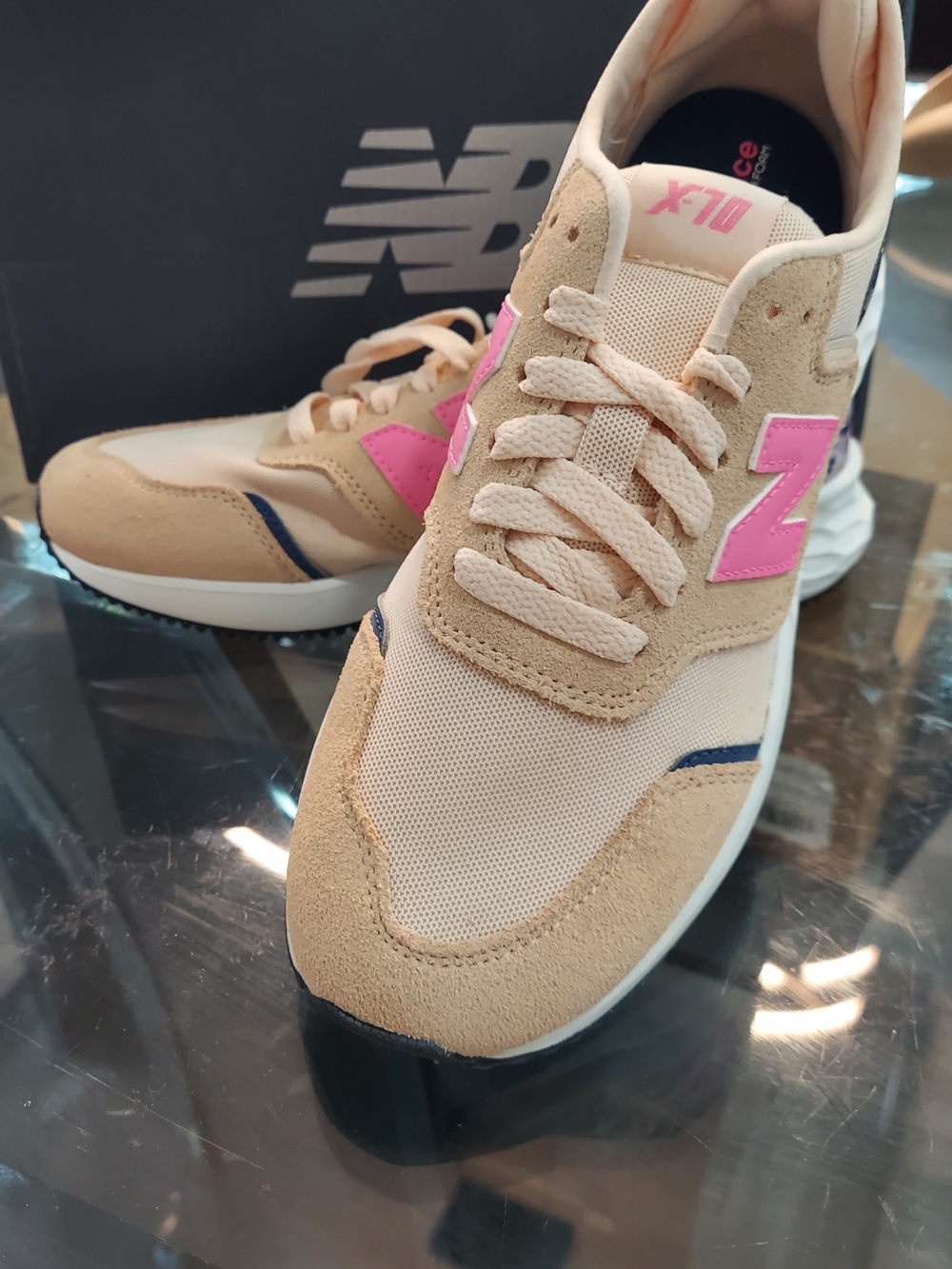 New Balance Women's Beige and Pink Sneakers - Comfortable Everyday Shoe